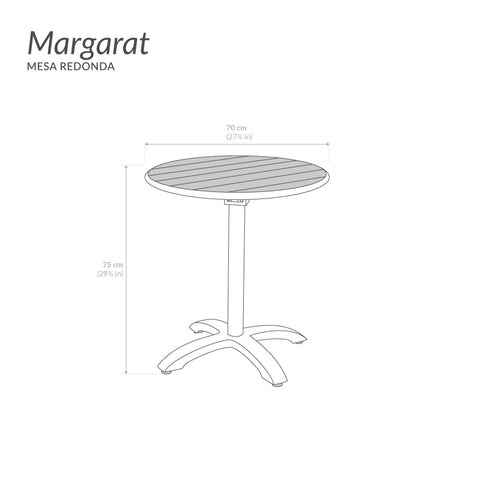 Comedor Margarat para 2 personas - Grafito