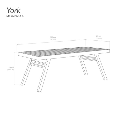 Mesa York para 6 - Blanco