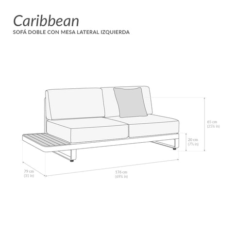 Sala Caribbean en L - Negro