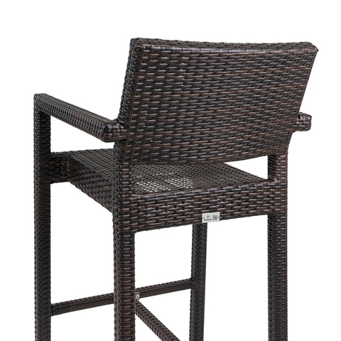 Silla alta Jakarta con descansabrazos - Café oscuro