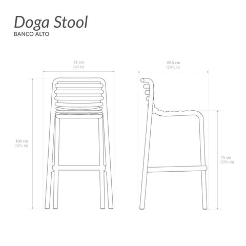 Silla alta Doga Stool - Antracite