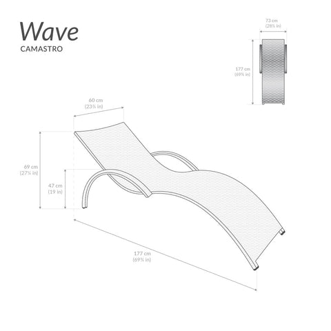 Camastro de aluminio y rattán sintético para exterior Wave - Café claro ...