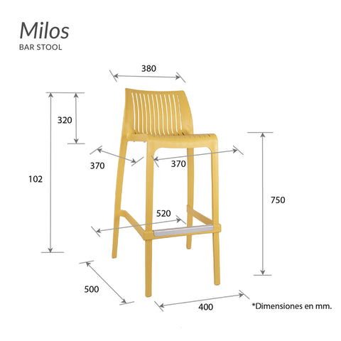 Banco alto Milos - Verde