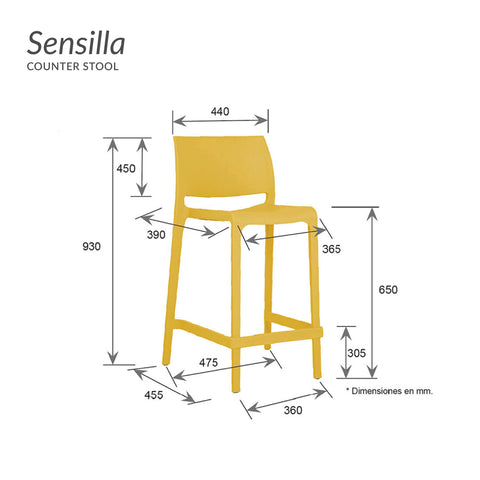 Banco bajo Sensilla - Naranja