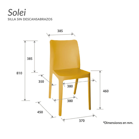 Silla Solei sin descansabrazos - Negro