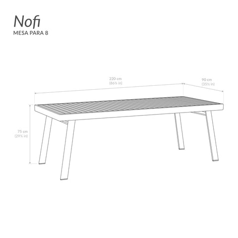 Comedor Nofi para 8 - Crema