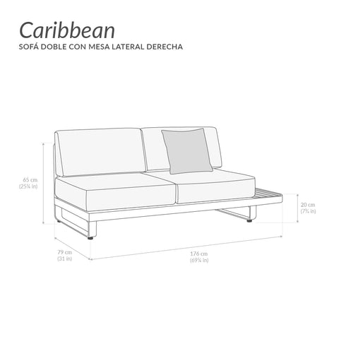 Sala Caribbean en L - Negro